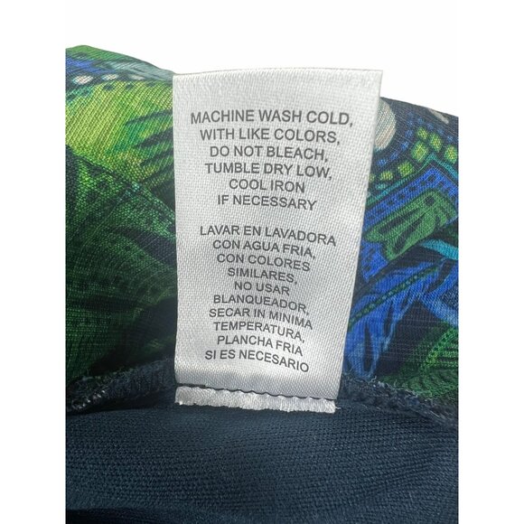 Rachel Zoe Womens Blue & Green Floral Crop Top With Ruched Straps Size L - Picture 8 of 10